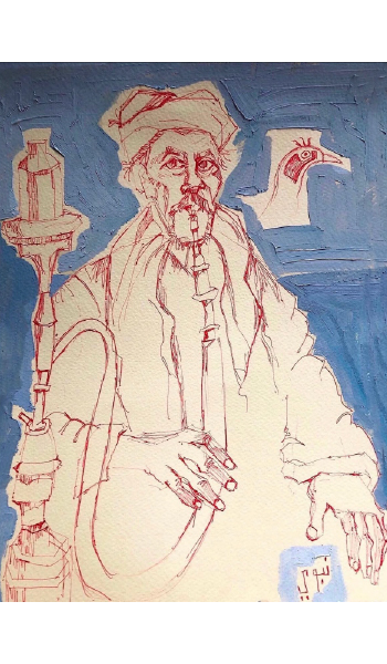 Egyptian man with shisha