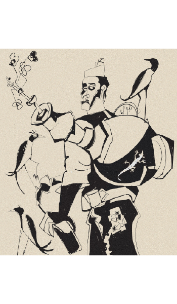 The licorice seller with the birds